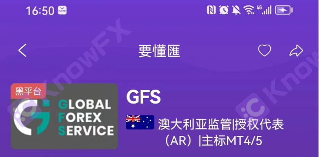 Brokerage GFS has reported an error on the website of the official website of Da Lei. Foreign websites are actually supported by Hong Kong directors!