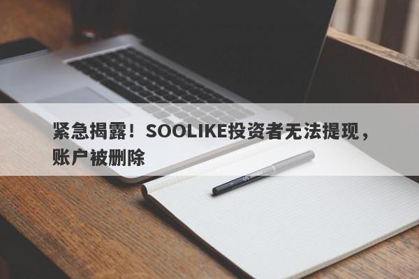 紧急揭露！SOOLIKE投资者无法提现，账户被删除